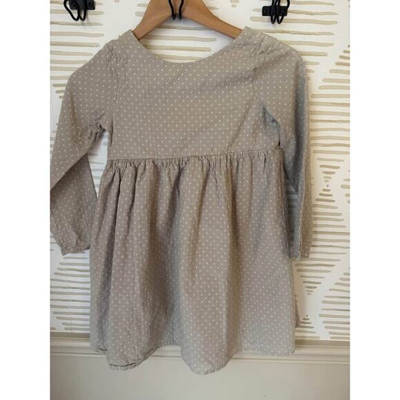 Mabel + Honey Girls Size 10 Gray Embroidered Back Bow Dress - Picture 2 of 2
